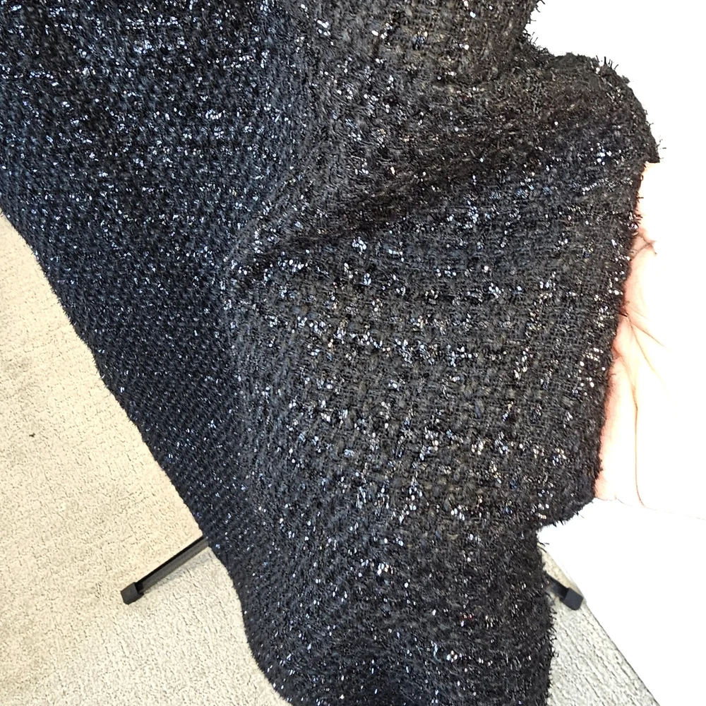 NWT Rare Editions Black Metallic Tweed Lined Dress with Crytal Bows Girls Sz 16